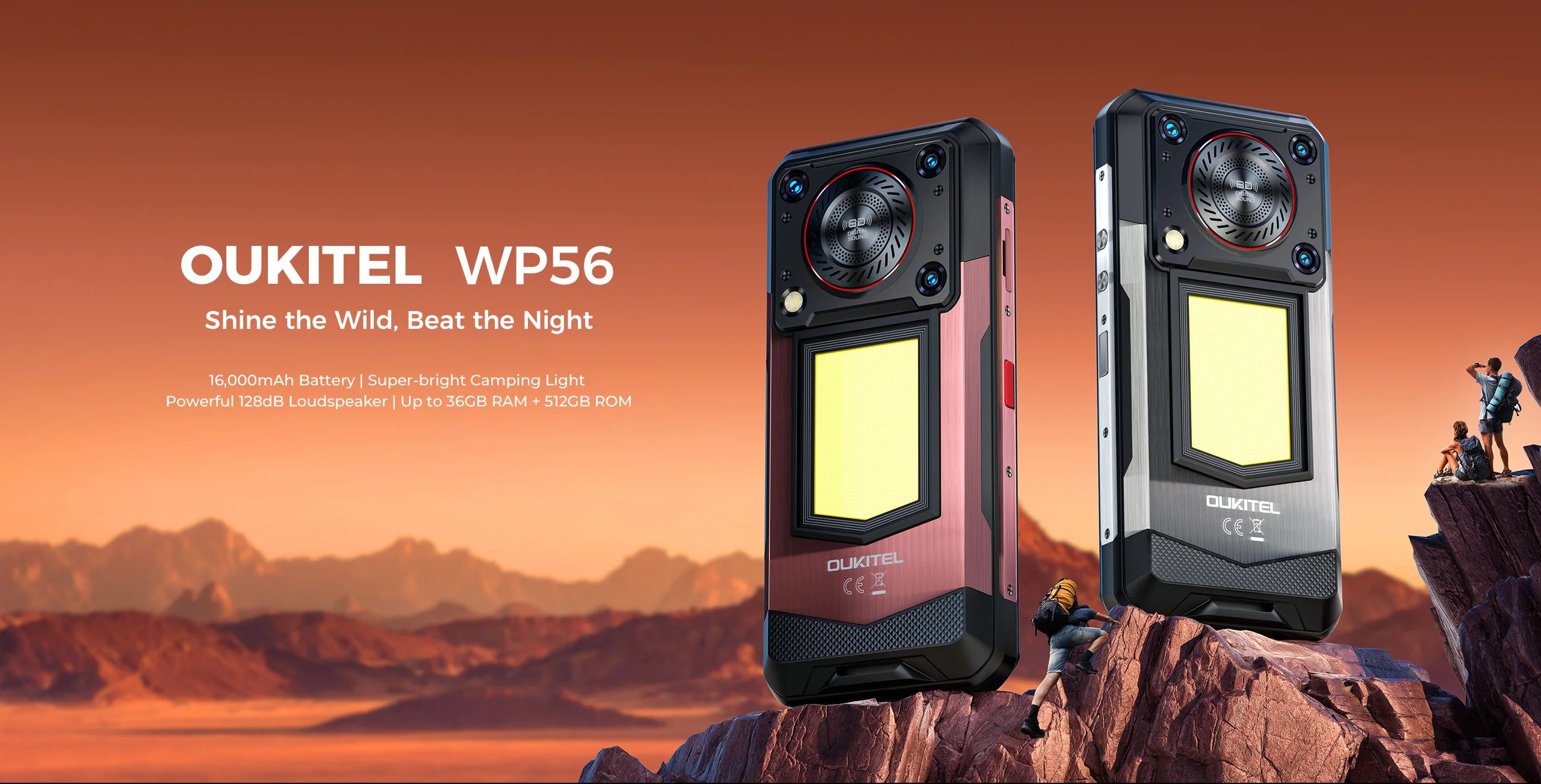Oukitel WP56 5G Rugged Smartphone 12GB+512GB 45W Android15 Mobile Phone 16000mAh 6.78"FHD+ 108MP Camera 120Hz oukitel Cell Phone