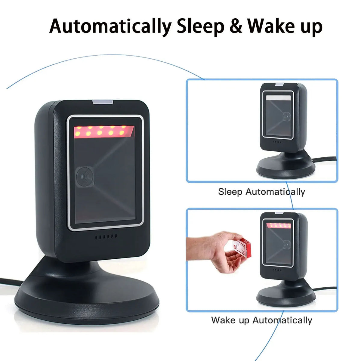 Barcode Scanner 2D All-Round Desktop Automatic Sensing Data Matrix Reader Supermarket USB Barcode Reader 1D 2D QR Code
