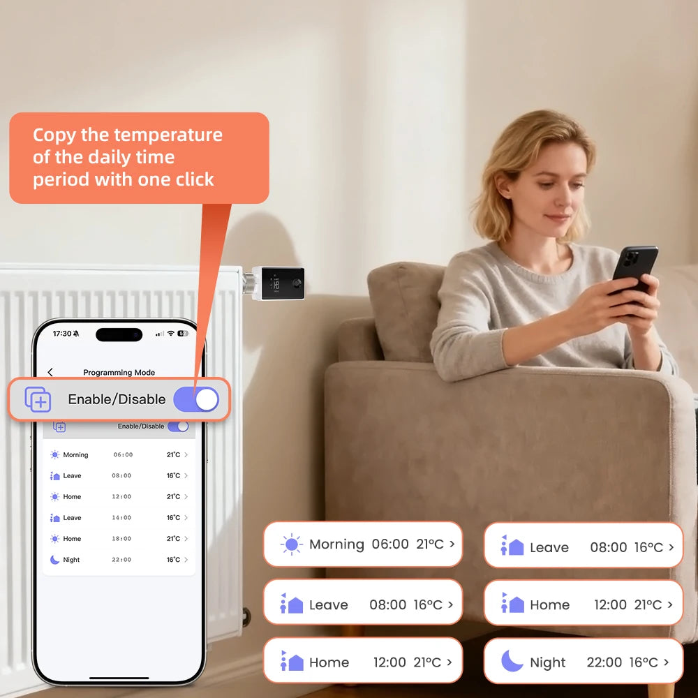AVATTO ZigBee 3.0 Smart Thermostat Radiator Actuator,TRV Thermostatic Valve Controller Support Tuya Alexa Google Home Alice