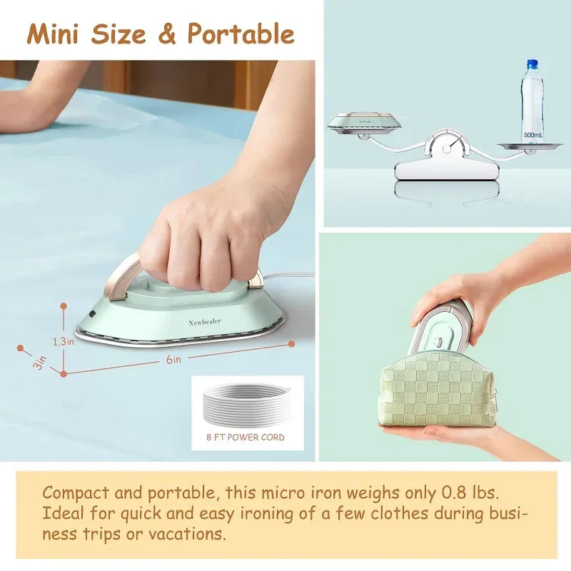 Yunchi Mini Travel Iron 300W 100-240V Portable Electric Clothes Iron
