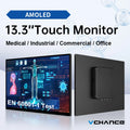 13.3'' FHD OLED Medical Portable Monitor Touchscreen VESA Mount AMOLED Extended Display for Clinic Hospital Diagnostic Devices