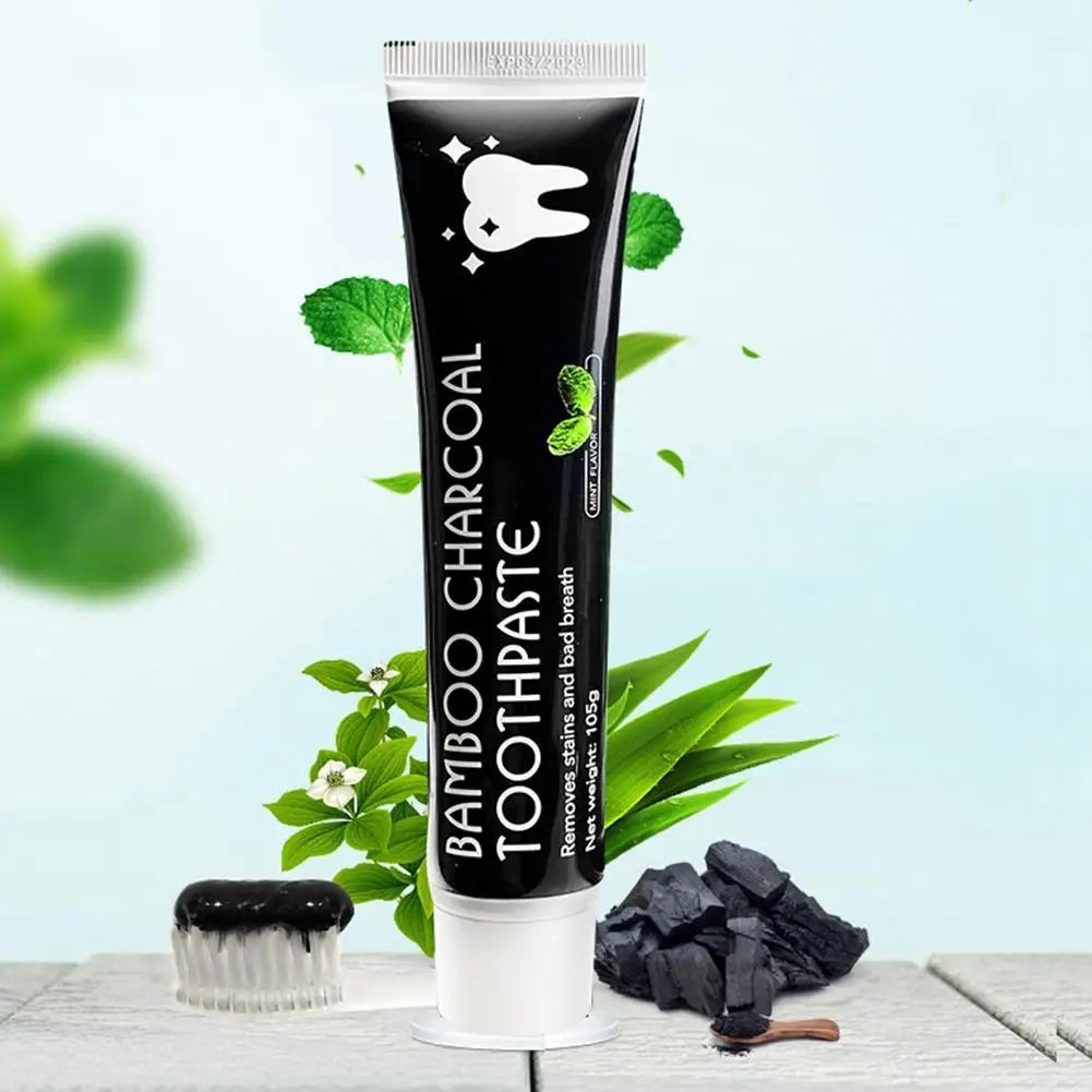 Tidesmit natural activated charcoal mint toothpaste for deep teeth whitening and stain removal