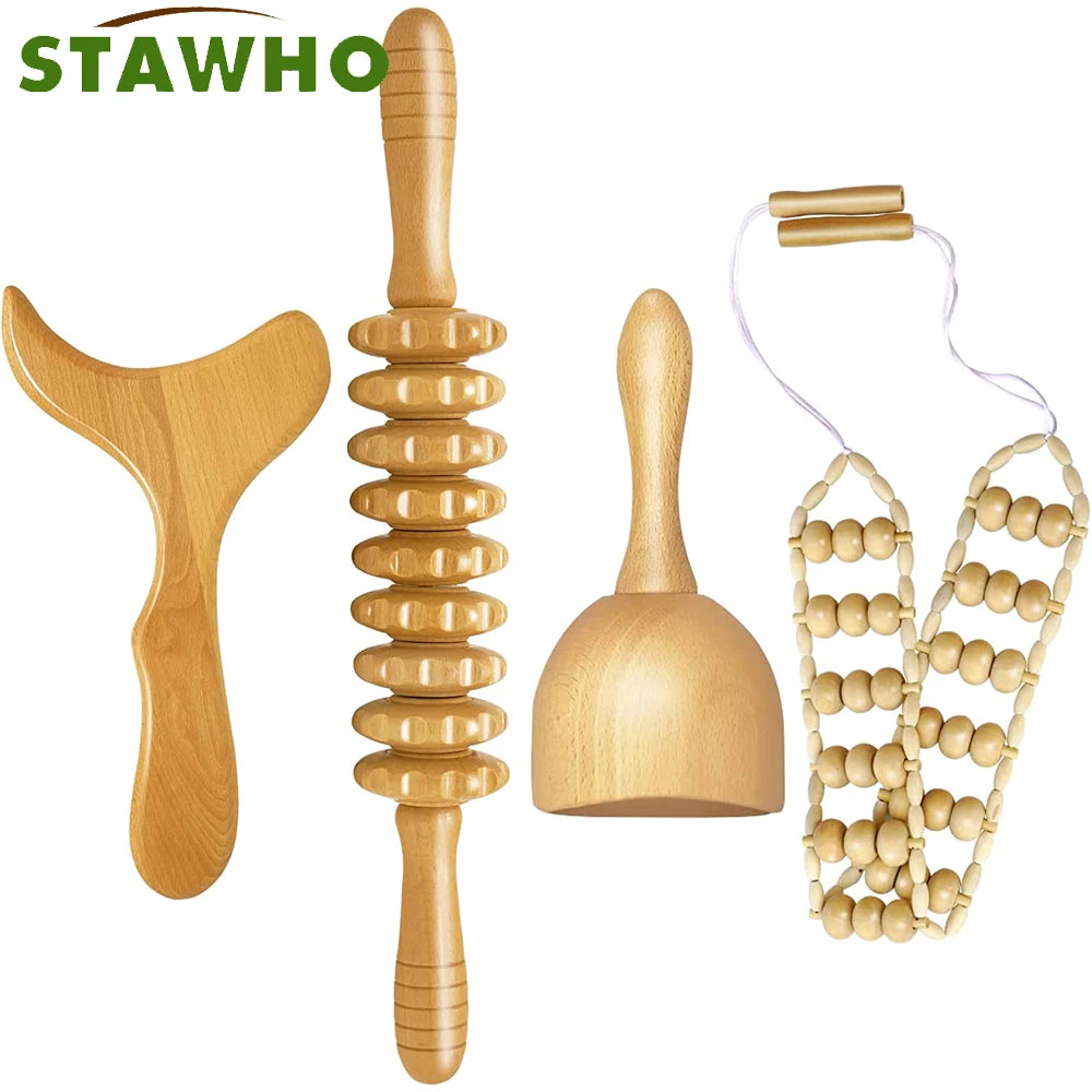 Wood Therapy Massage Tools for Lymphatic Drainage Body Sculpting Body Shaping Massage Equipment Tidesmit