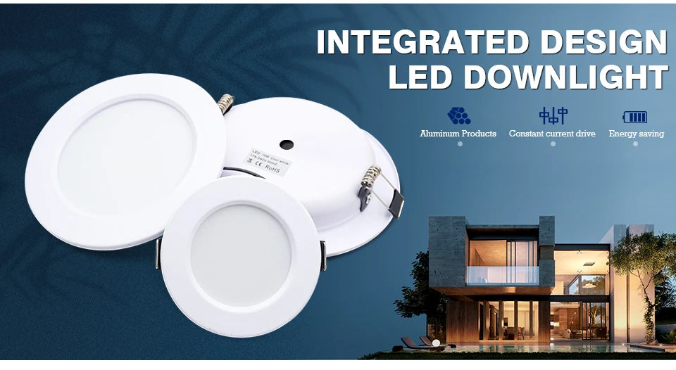 2-8pcs Recessed Ultra-thin LED Downlight DC12V 24V AC110V-240V Ceiling Lamp Warm Cold White Indoor 5W 9W 12W 15W 18W Lighting