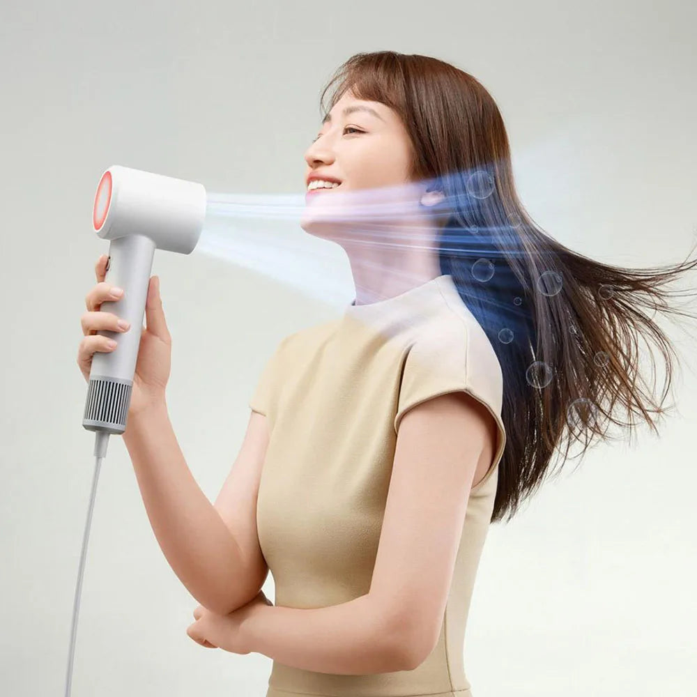 MIJIA H501 SE high-speed white hair dryer with negative ion technology for fast, professional hair drying.