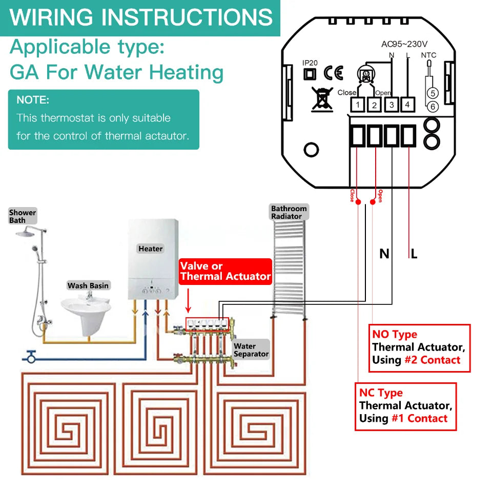 Moes WiFi Smart Thermostat Temperature Controller for Water/Electric floor Heating Gas Boiler Control with Alexa Google Home