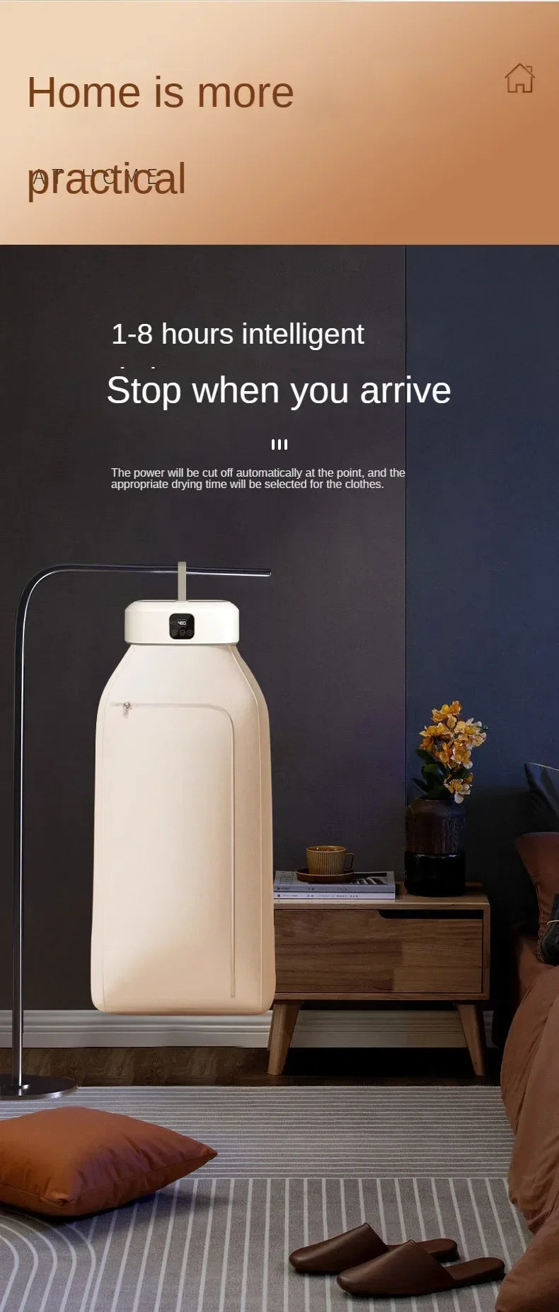 Tidesmit portable electric clothes dryer with remote control and timing for efficient travel laundry drying