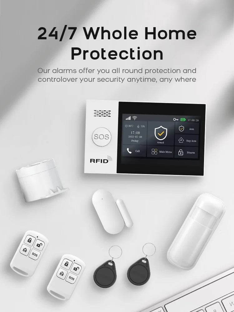 WiFi GSM Home Alarm System – App-Controlled Smart Security Kit Tidesmit
