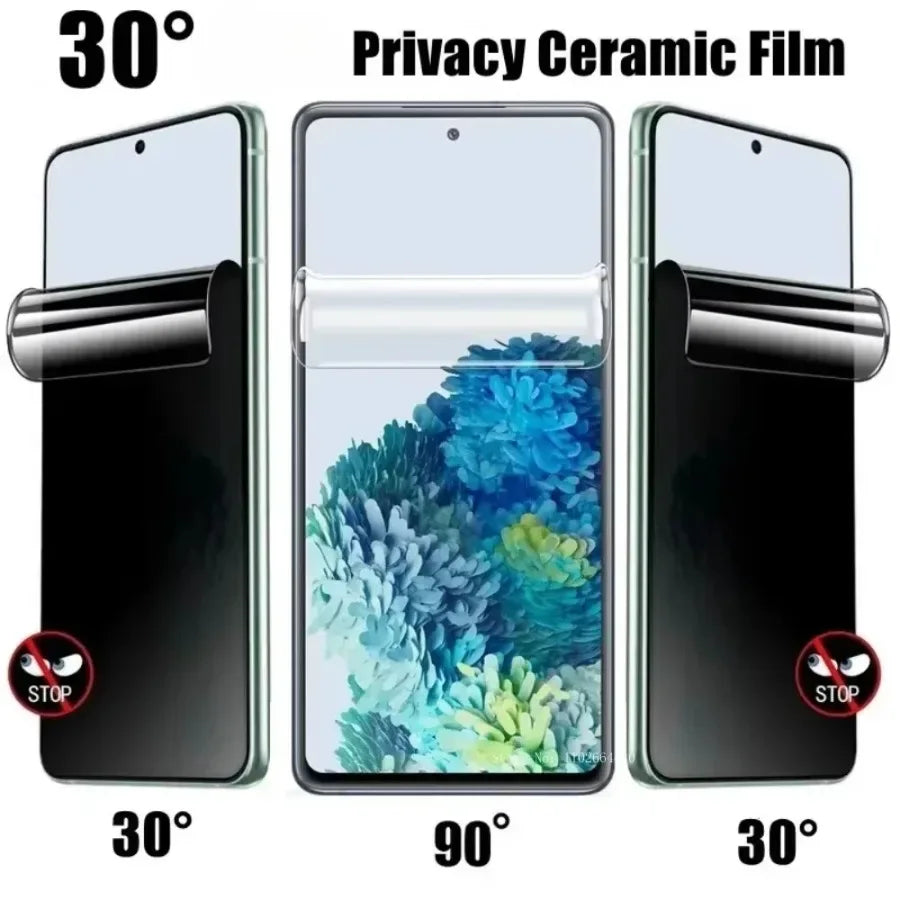 Privacy Screen Protector for Samsung Galaxy - 3 Pack Hydrogel Tidesmit