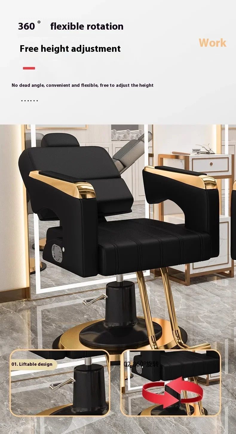 Professional Hydraulic Barber Chair Reclining Salon Seat - Tidesmit Massage Chairs Tidesmit
