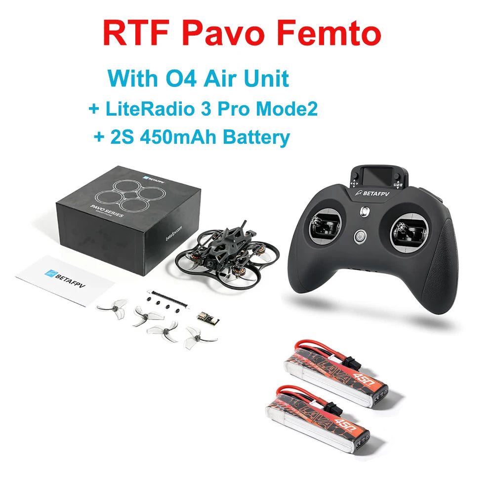 BETAFPV Pavo Femto 2S 4K Drone | Brushless Cinewhoop RTF With O4 Unit Tidesmit