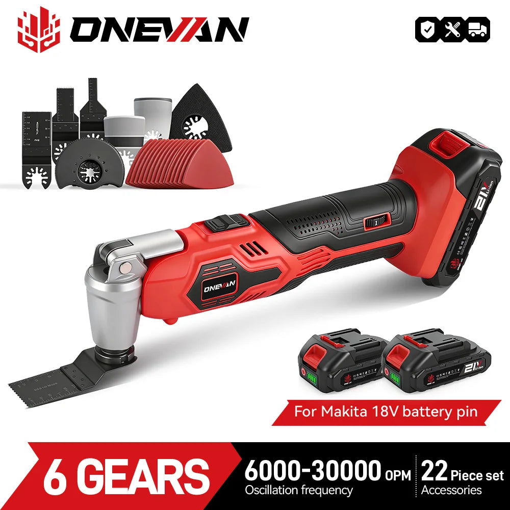 20000OPM Oscillating Multifunction Tool 6Gear Electric Trimmer Saw Shovel Cutting Woodworking Tool For Makita 18V Battery Pin
