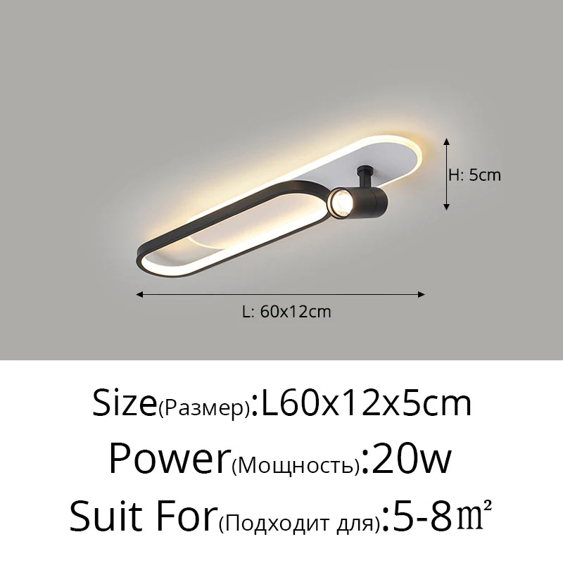 Simple Led Ceiling Lights With Spotlight Modern Bedroom Study Room Black White Gold Ceiling Lamp Home Indoor Decor Lighting Lamp
