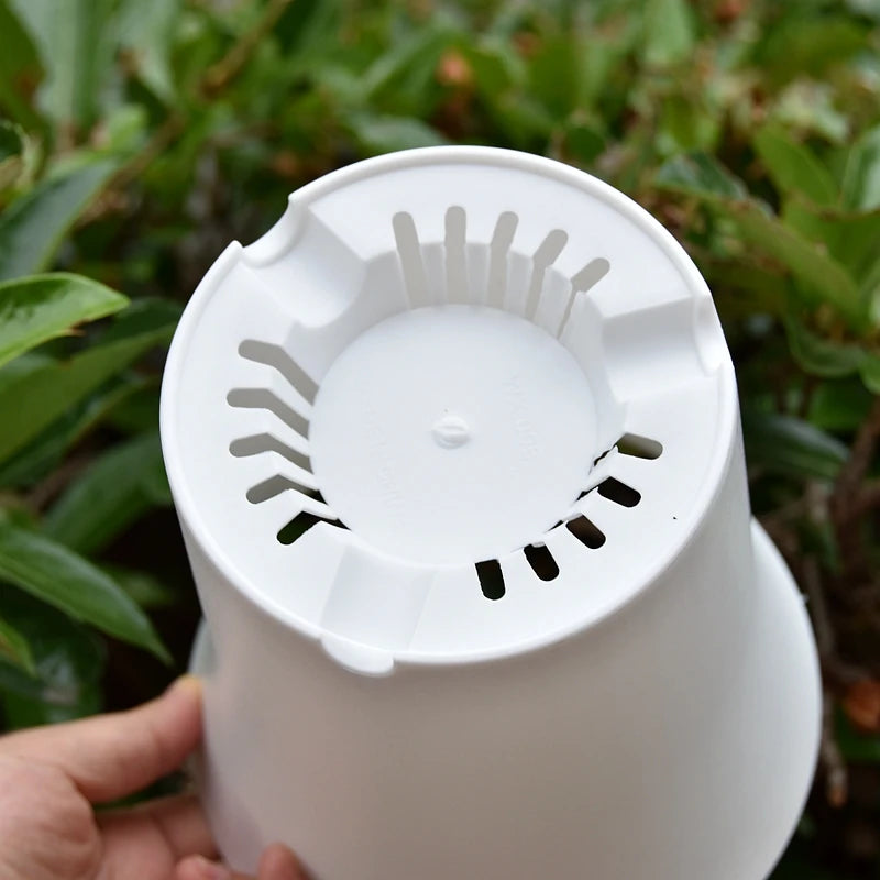 2/5Pcs White Plastic Flowerpots Simple Nursery Seedling Pot Flowers Seed Breeding Planters Container Box Garden Supplies Tool