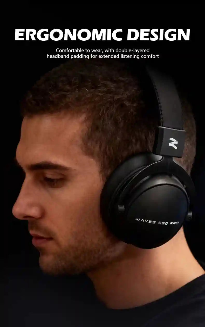 Wired Studio Headphones Over-Ear Monitor - Detachable Cable (W550x) Tidesmit