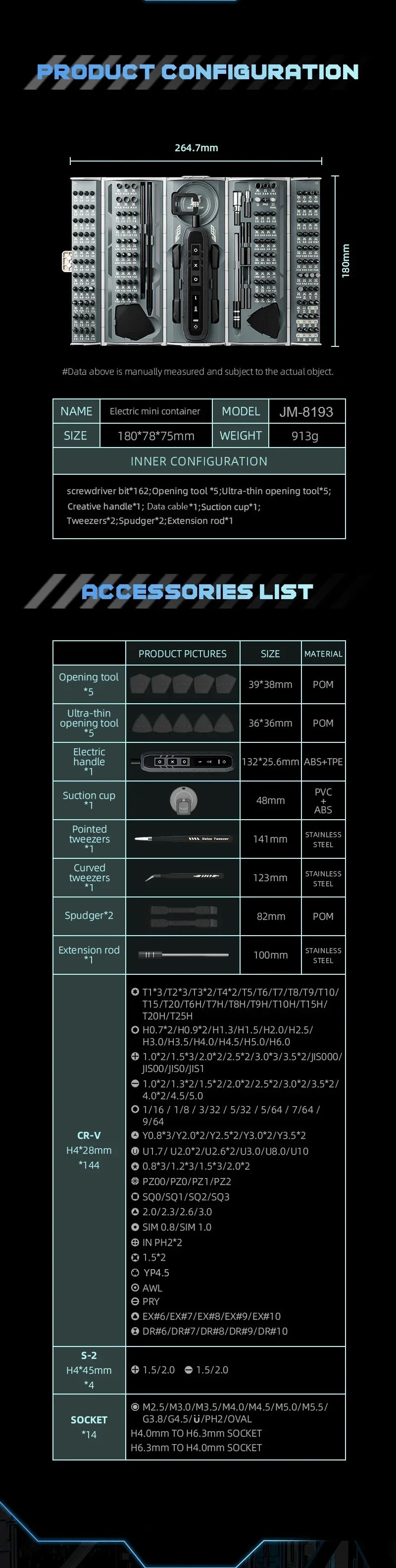 180 in 1 Precision Electric Screwdriver Set for Drone & Tech Repair Tidesmit