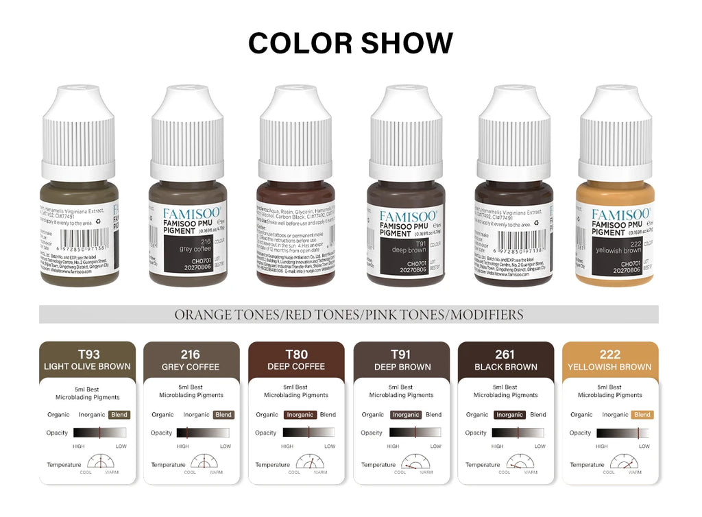 Eyebrow Tattoo Ink - Professional 5ml Microblading Pigment for PMU Machines Permanent Makeup Machines Tidesmit