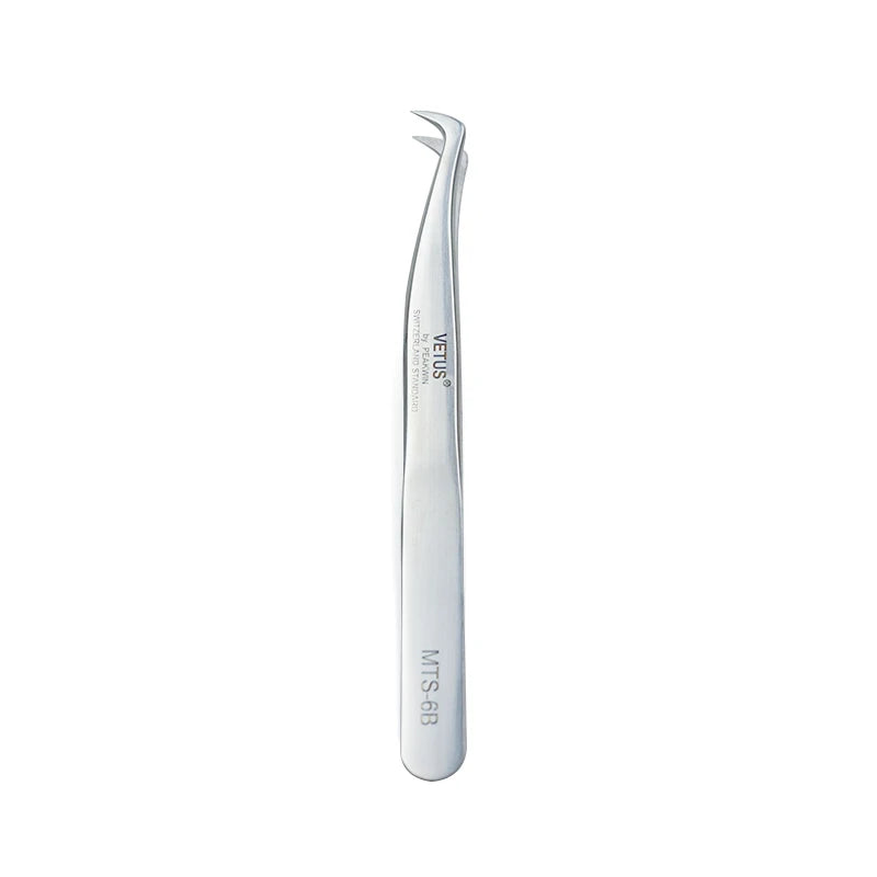 Eyelash Extension Tweezers: Precision Stainless Steel Pro Tools False Eyelashes MTS-6B Tidesmit