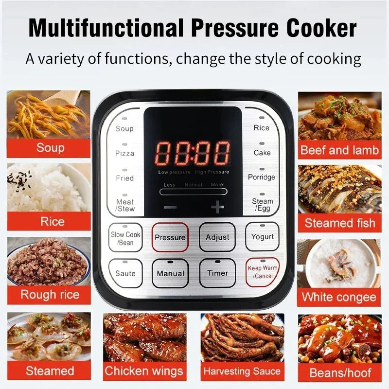 Tidesmit 5L stainless steel electric pressure cooker with smart multicooker features and digital control panel