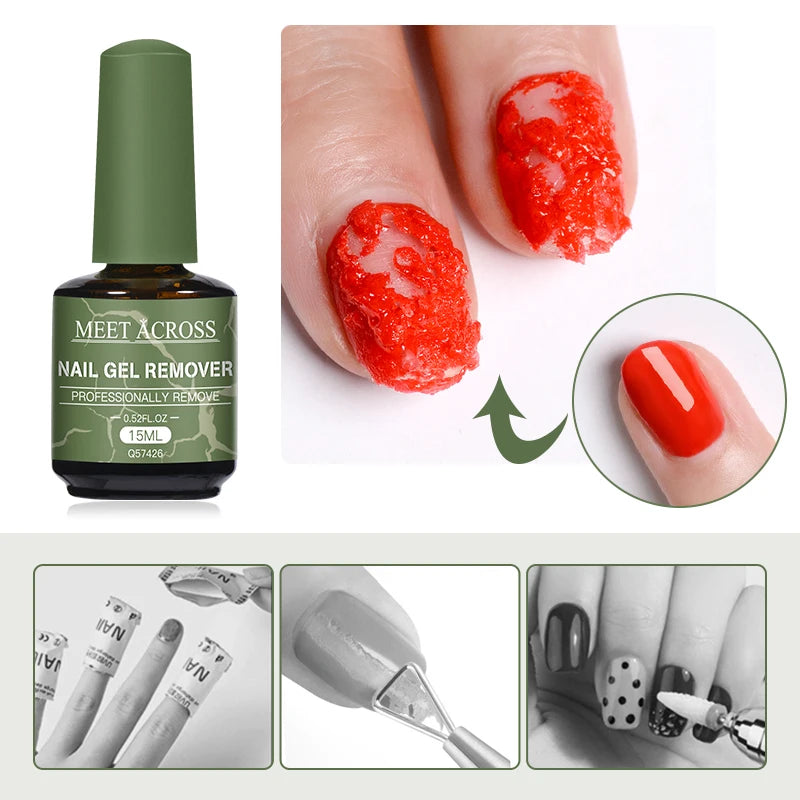 Nail Gel Polish Remover 15ml - Fast UV Soak Off Gel Solution Permanent Makeup Machines Tidesmit