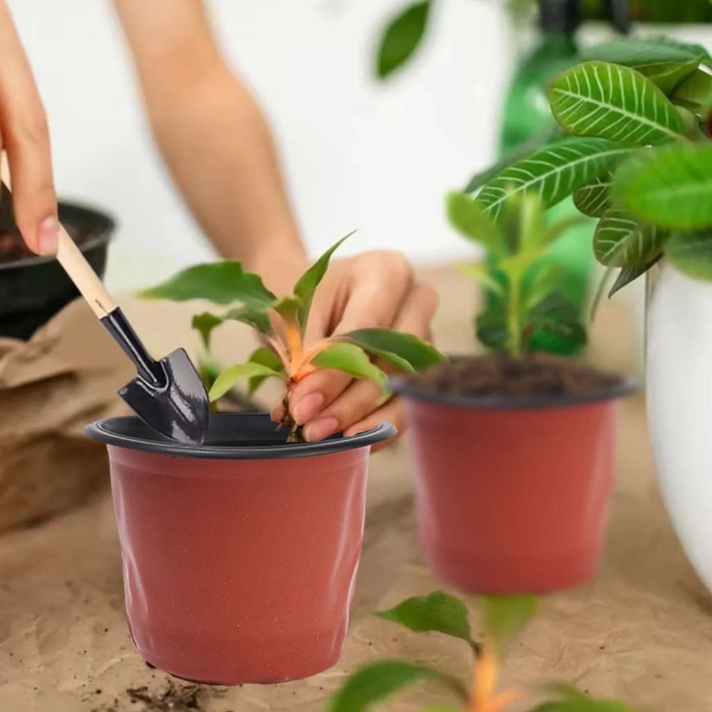 100-20PCS Plastic Nursery Pots With Holes Garden Succulents Cuttings Transplanting Pot Reusable Seedling Flower Plant Containers