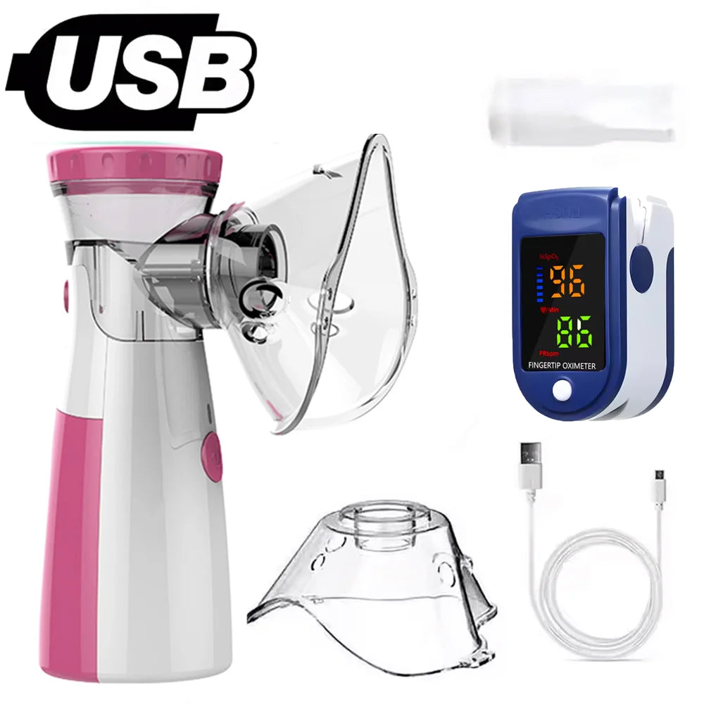 Oximeter Health Care Products Atomizer Medical Mesh Nebulizer Portable Inhaler Handheld Atomizer Blood Oxygen for Adult Childen