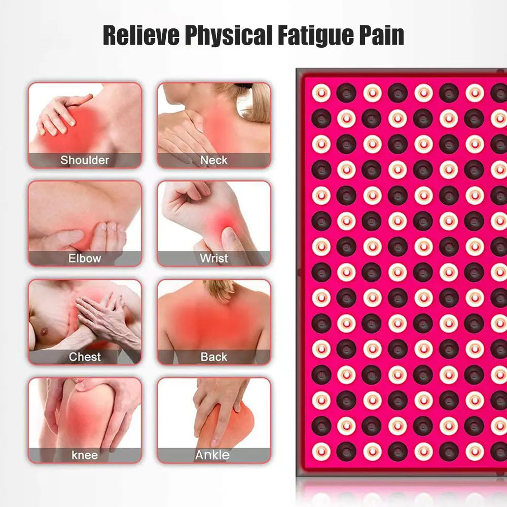 225-LED Red Light Therapy Panel 660nm & 850nm Professional Body & Facial Treatment for Anti-Aging Skin Rejuvenation Pain Relief