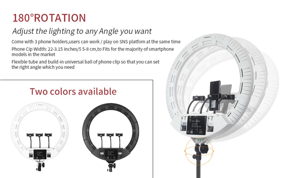22 Inch LED Ring Light with Tripod for Professional Content Creation Tidesmit