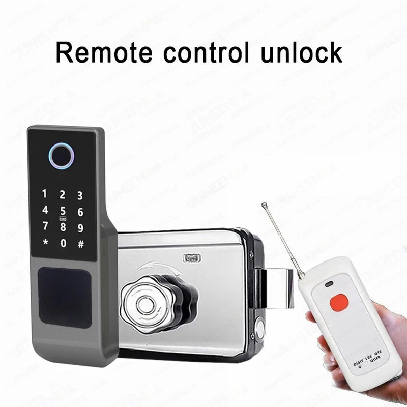 Waterproof Tuya Smart Lock Wifi Double Side Fingerprint Lock Outdoor Gate Digital Password Remote App Home Electronic Rim Lock