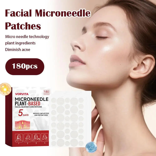 VORVITA facial microneedle patch box with 180pcs patch sheet