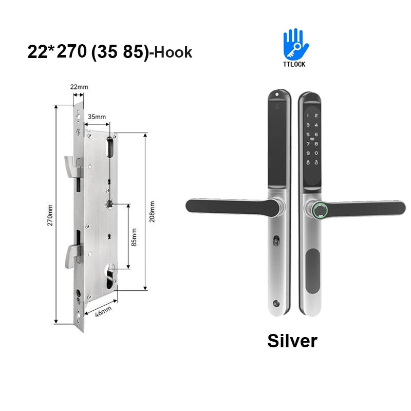 TTLock App Smart Aluminum Door Lock Waterproof Fingerprint Digital Password RFID Keyless Electronic Sliding Glass Door Lock