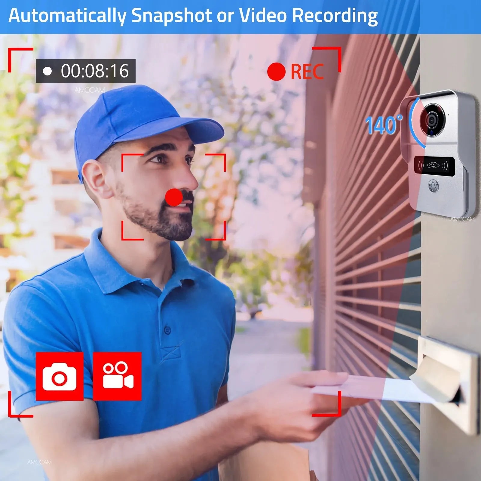 1080P 10.1 Inch Touch Screen Wifi Video Doorbell, Smart Home Video Intercom 32G Card Rceord Kit Works with Tuya ID Unlcok 4-Wire