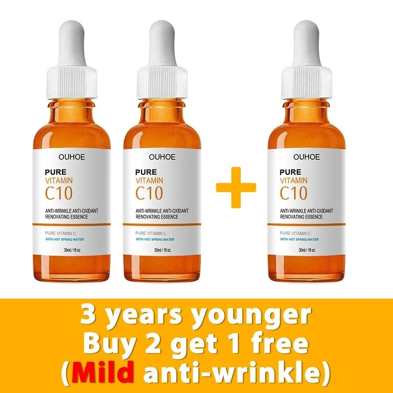 Wrinkle remover with vitamin c,fading firming facial serum,fine lines,anti-aging essence,whitening, lightens,nourishes skin care