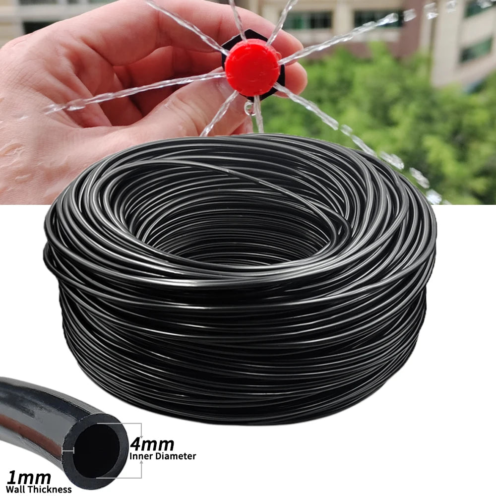 WUJIE 5M-25M Micro Drip Watering Kit Garden DIY Automatic Irrigation System & Adjustable Dripper 4/7'' Hose for Greenhouse