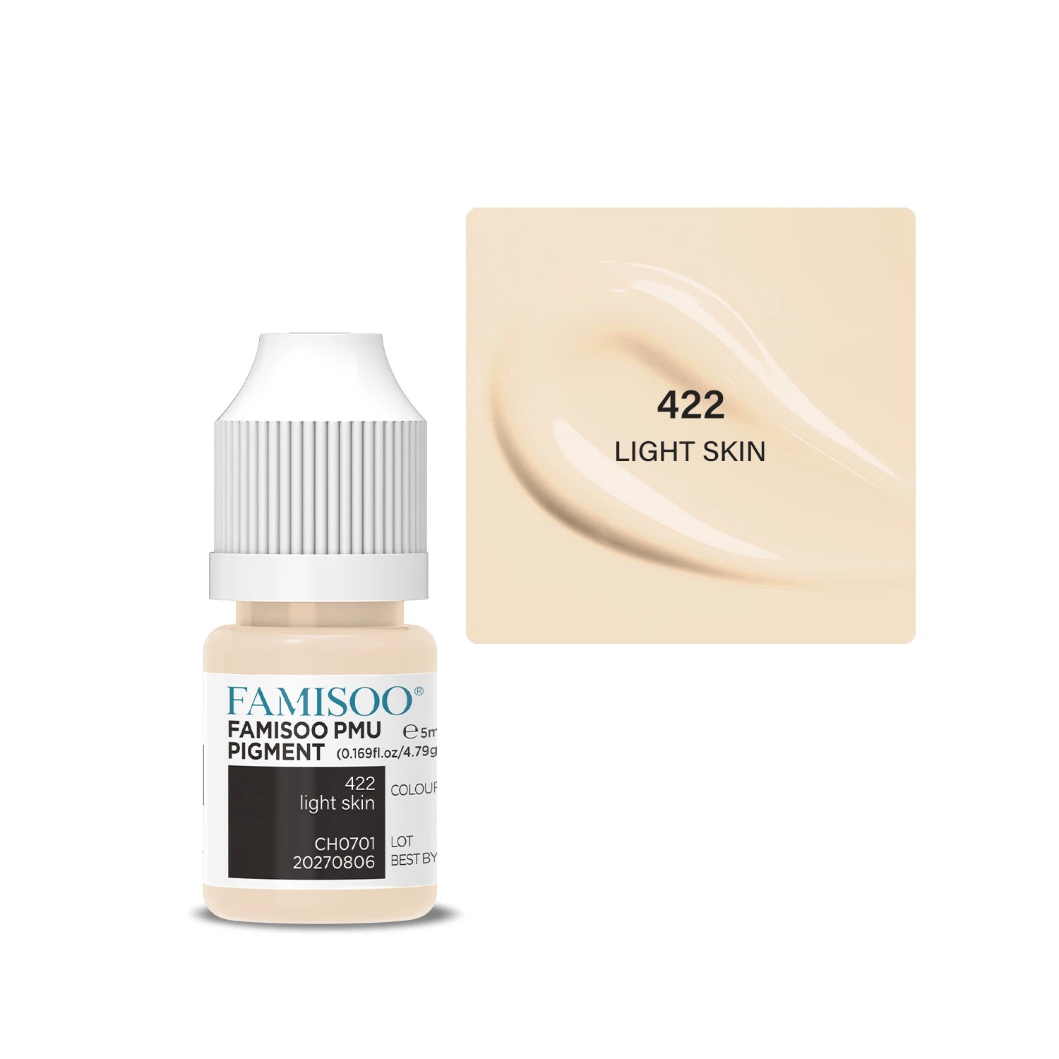 Eyebrow Tattoo Ink - Professional 5ml Microblading Pigment for PMU Machines Permanent Makeup Machines 422 Light skin Tidesmit