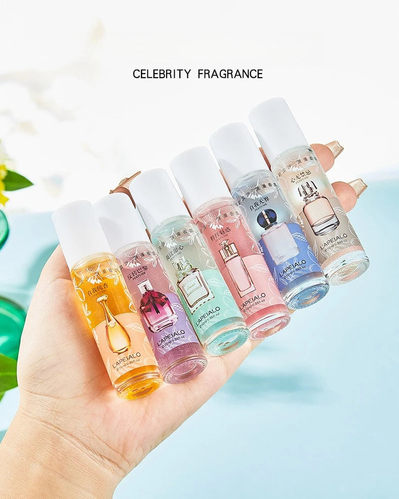 Tidesmit 6-piece roll-on perfume set with long-lasting fresh fragrance, portable deodorant gift box for women.