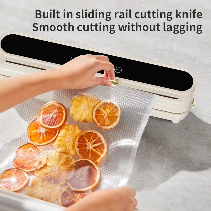 2026 New Electric Vacuum Sealer Built‑in Cutter Dry Wet Mode Automatic Food Sealer Kitchen Food Preservation Packaging Machine