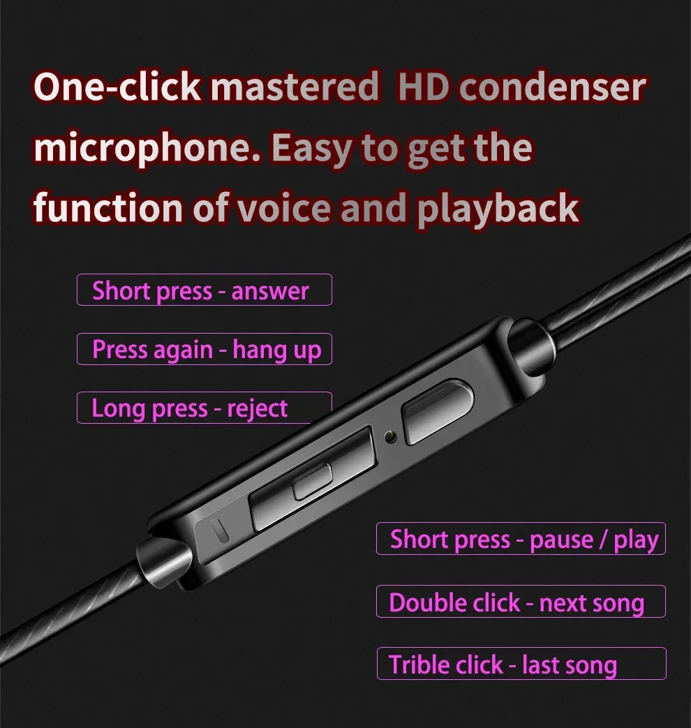6 Dynamic Driver Wired In-Ear Headphones with Mic by Tidesmit Tidesmit