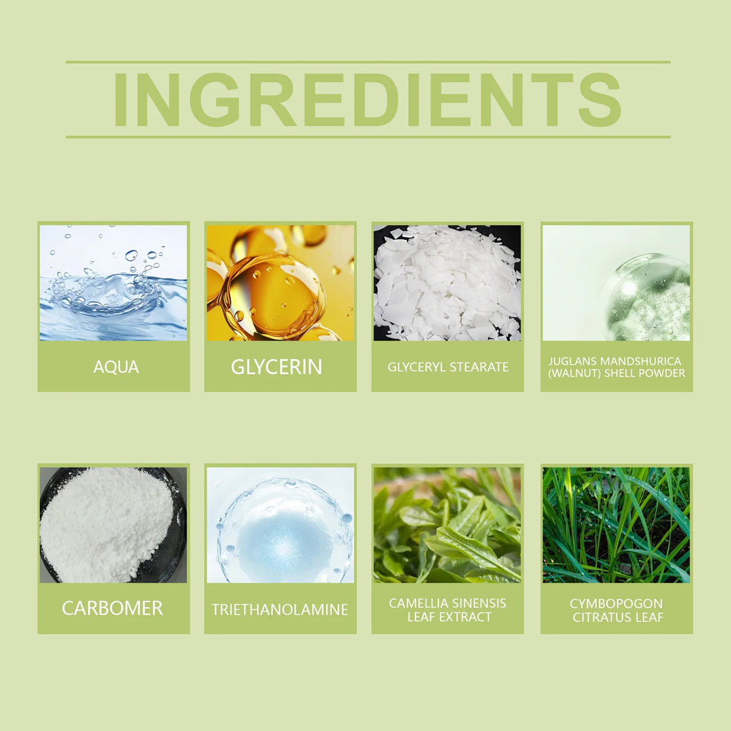 Green Tea Facial Scrub - Deep Pore Exfoliating Cleanser for Skin Care Scrubs Treatments Tidesmit