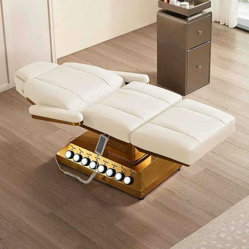 Electric Massage Beauty Bed – Adjustable Motorized Salon Table Massage Chairs White Tidesmit