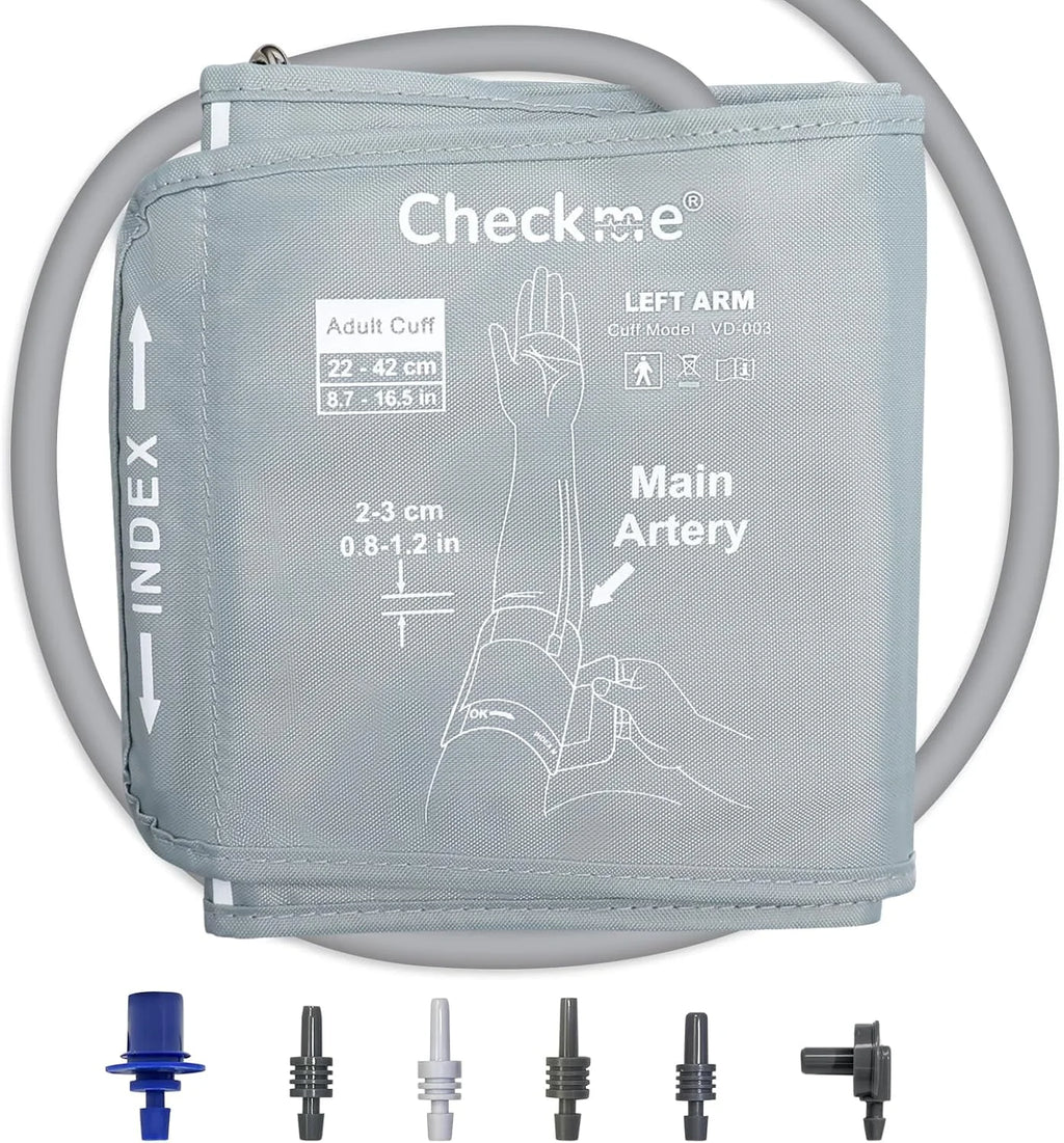 Checkme Large Blood Pressure Cuff for Adult Upper Arm Cuff Compatible with Most BP Monitors with 6 Connectors