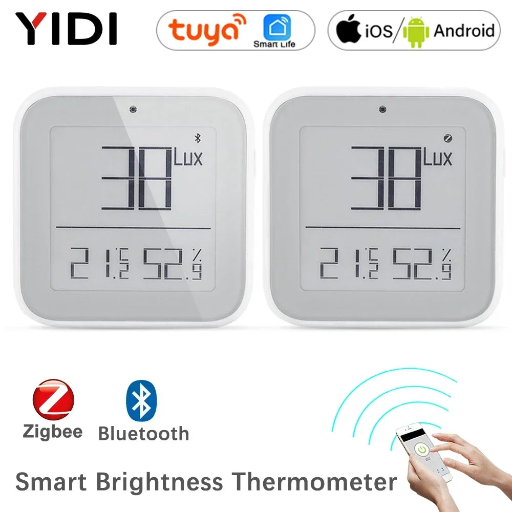 SmartLife Tuya Smart ZigBee Bluetooth-Compatible Mesh Brightness Thermometer Light Temperature Humidity Detector Wireless Remote