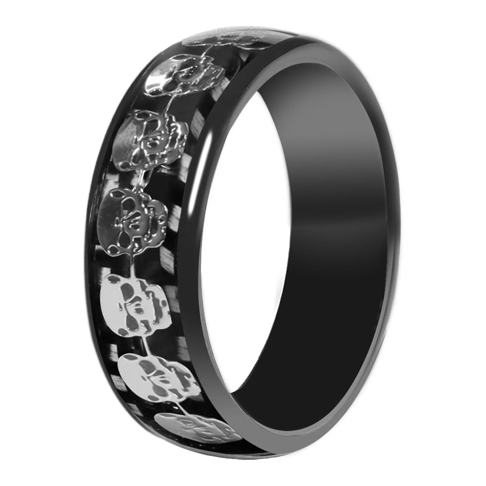 Smart Health Ring Carbon Fiber Skull - Biometric Fitness Tracker Skull GEN2 US 7 Tidesmit