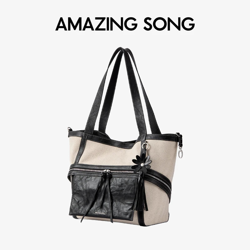 Amazing Song Original Design Cheese Roll Tote Bag Woven Family Shoulder Bag Fashion For Women