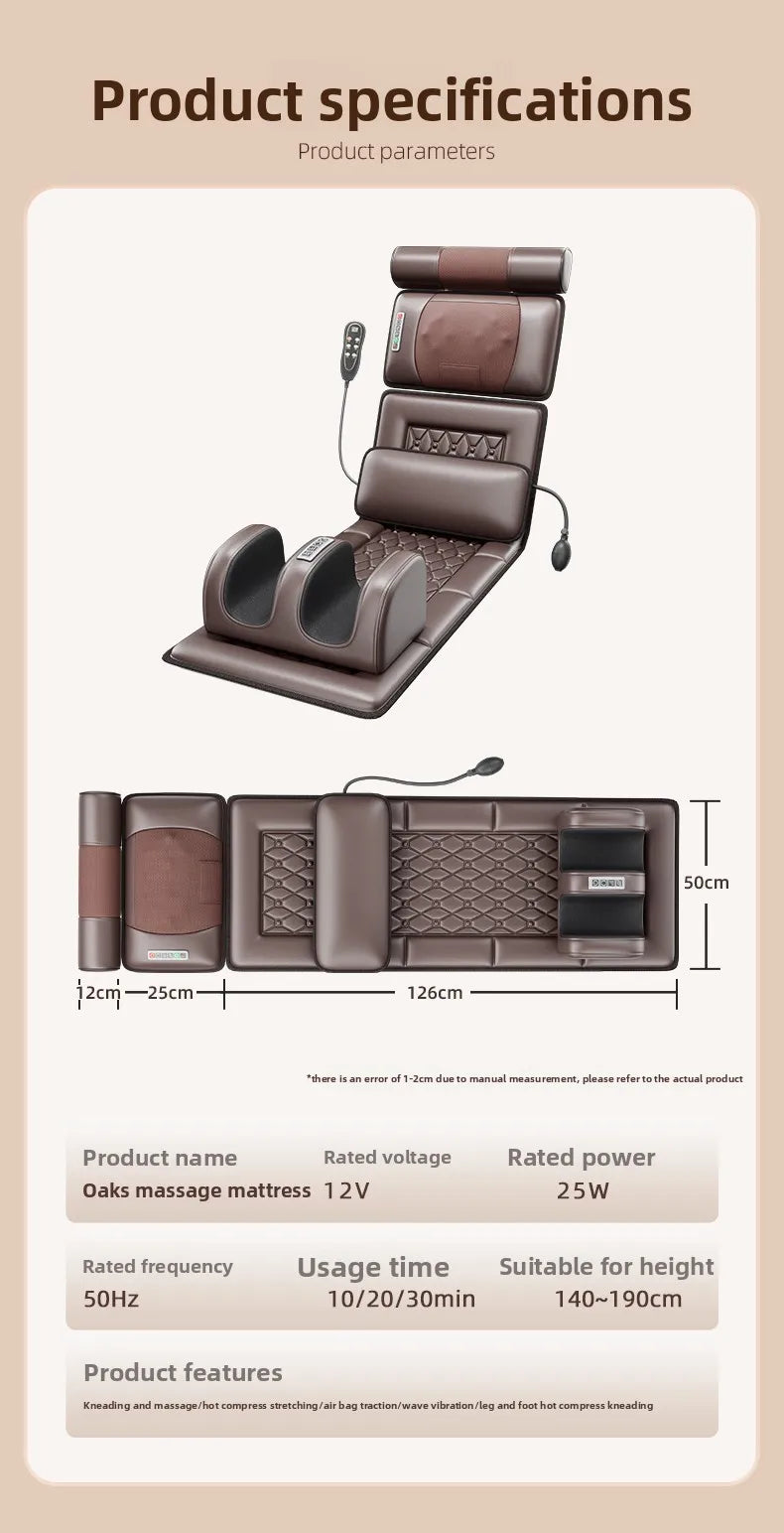 Full Body Electric Massage Mat with Heat Therapy - Tidesmit Back Massage Instrument Tidesmit