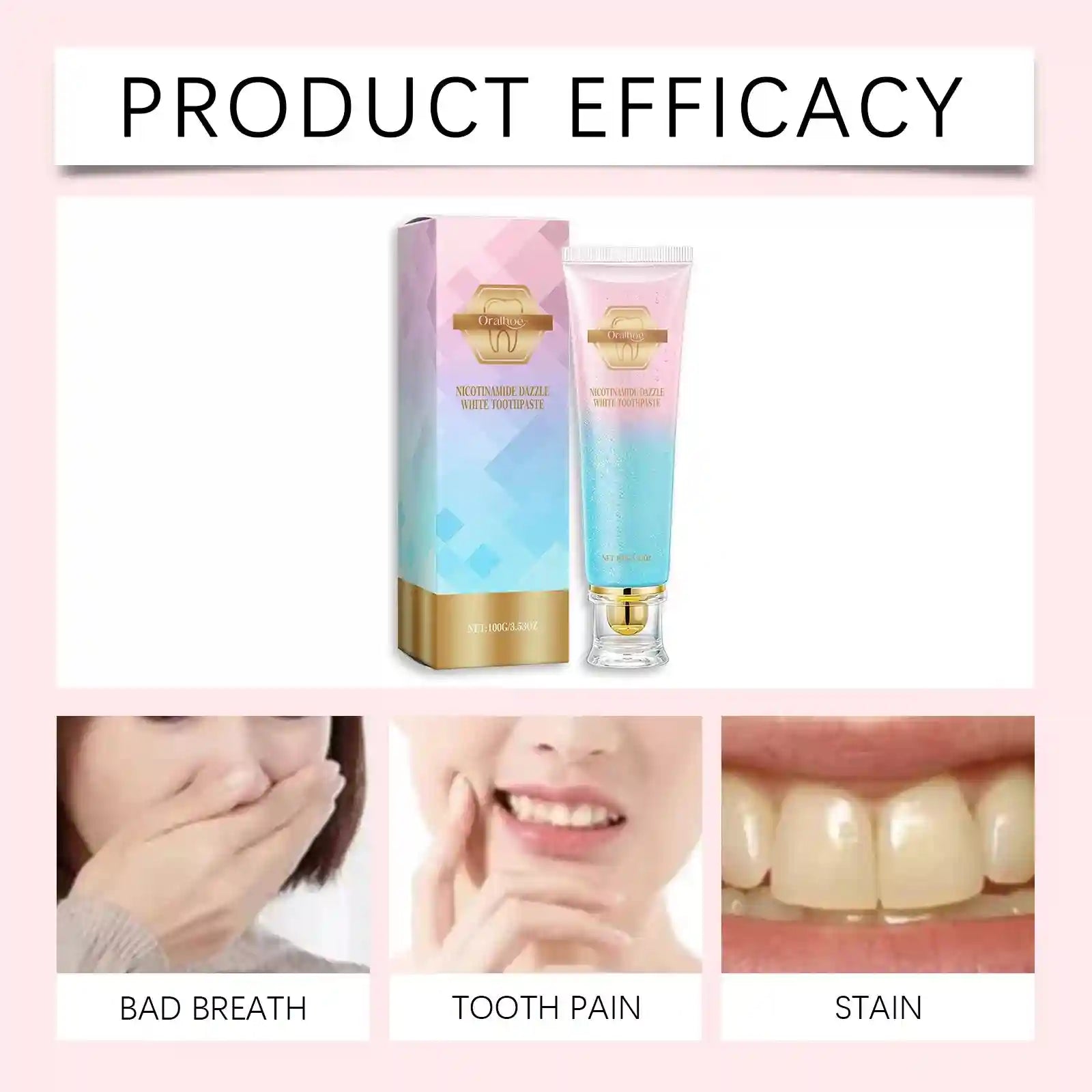 Tidesmit Nicotinamide teeth whitening toothpaste 100g for plaque removal and fresh breath oral care