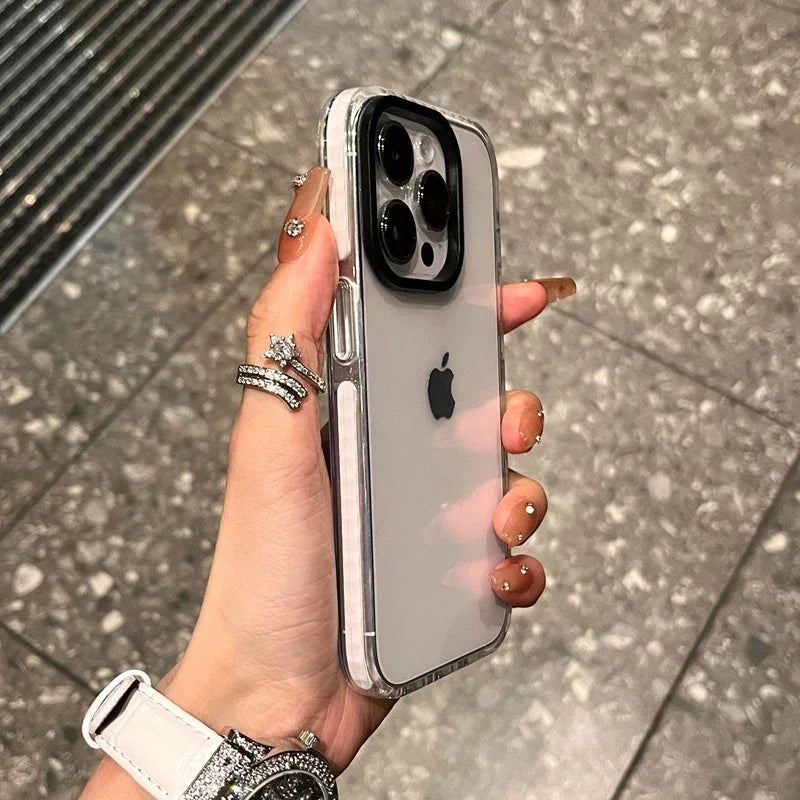 Shockproof iPhone Case with Airbag Bumper - Clear Slim Fit Protection White Tidesmit