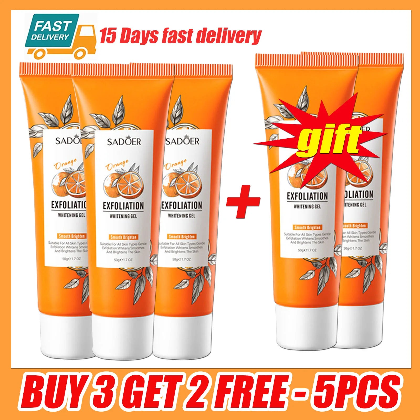 Orange Exfoliating Peeling Gel | Deep Pore Cleanser | Tidesmit 50g Scrubs Treatments Buy 3 get 2-5pcs Tidesmit