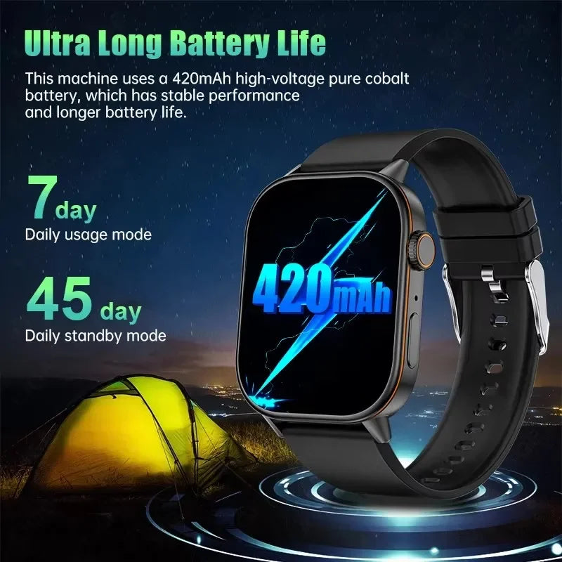 New Smartwatch Sports GPS tracker AMOLED Men Compass Military Outdoor Sports Bluetooth Call Watch 2.01 inch HD screen for Andrio