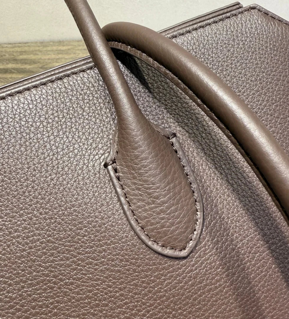 2026 new cow spine leather large capacity shoulder bag, leather handbag, commuting leather women's bag, high-end customized vers